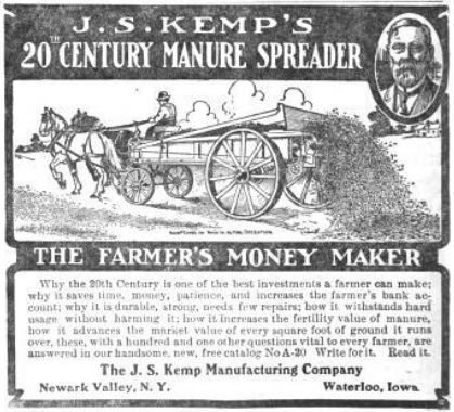 Kemp Manure Spreader Wall Art Print 8x12 Antique Farm Advertising Print 